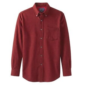 Pendleton Mens Red Houndstooth Wool Button Down Shirt Large Sir USA - AC